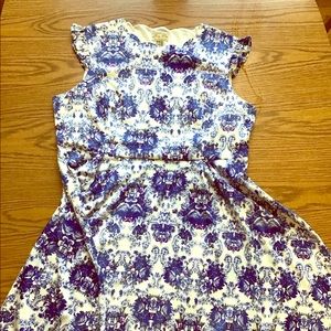 Blue floral vintage swing dress